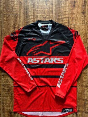 Alpinestars Black Red Motocross Jersey Size Large